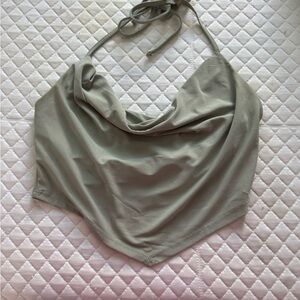 Sleek Halter Neck Top in Olive